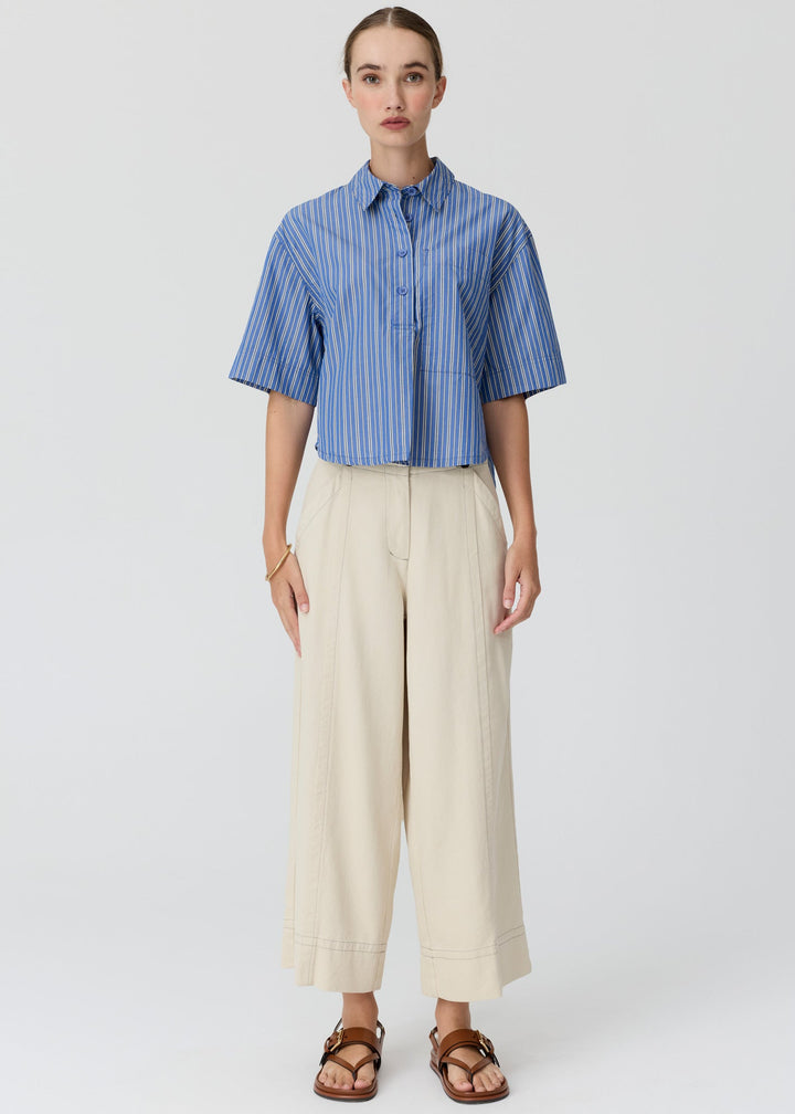POL Clothing | Aubin Camp Shirt | Blue/Butter