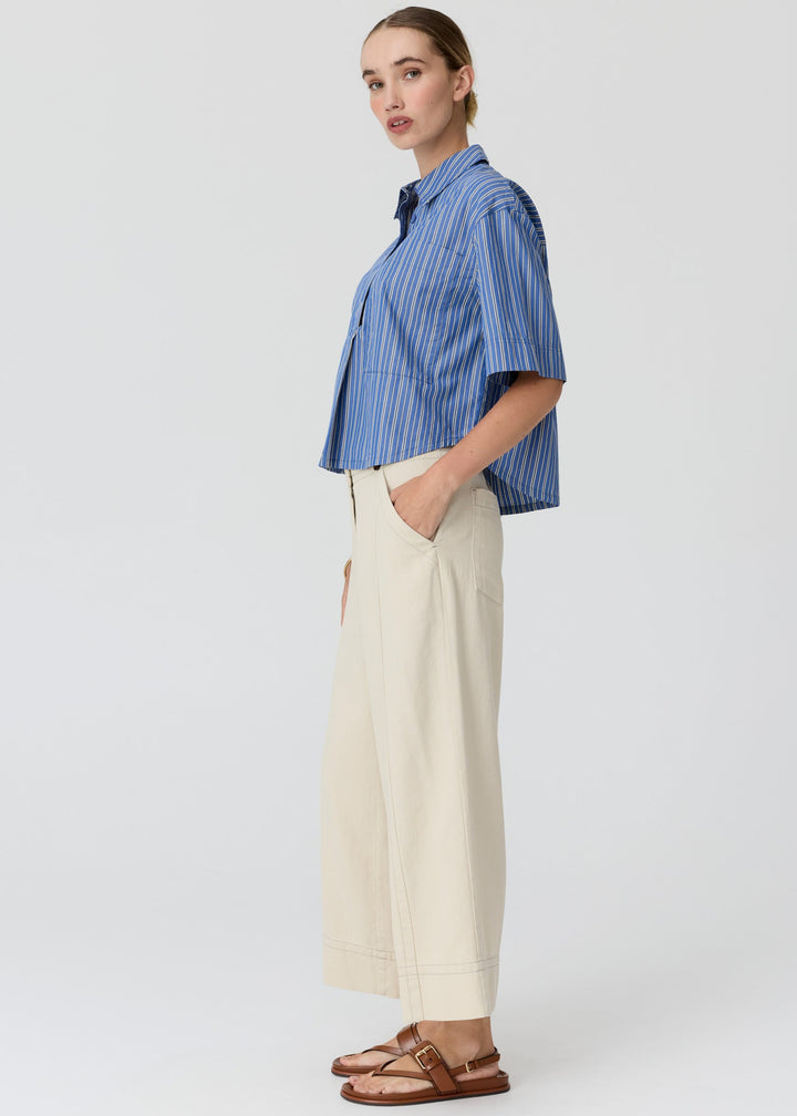 POL Clothing | Aubin Camp Shirt | Blue/Butter