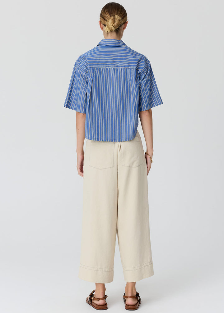 POL Clothing | Aubin Camp Shirt | Blue/Butter