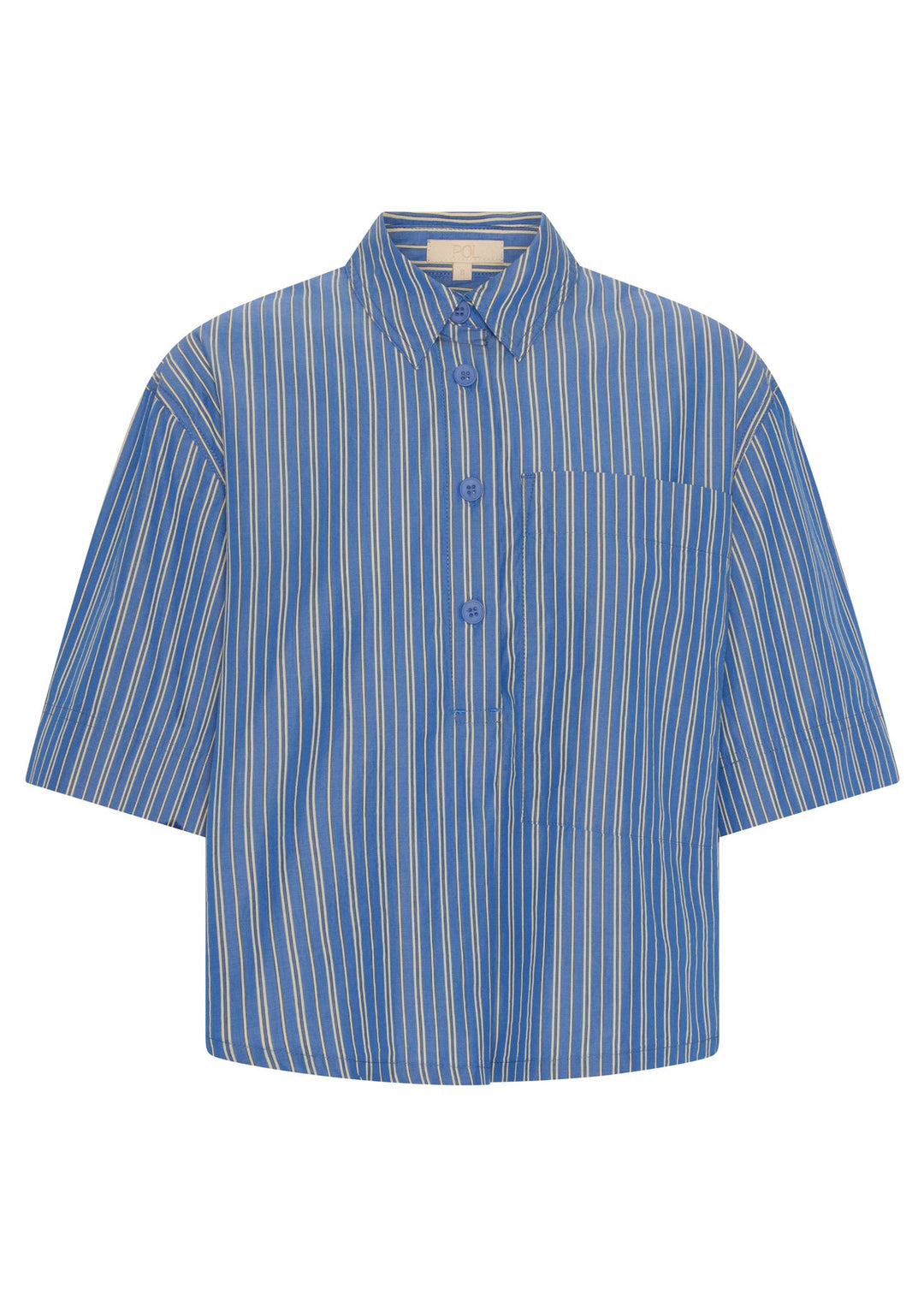 POL Clothing | Aubin Camp Shirt | Blue/Butter