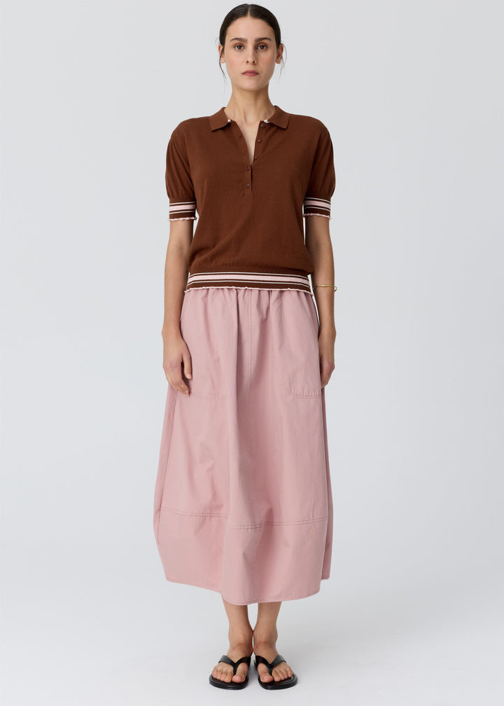 POL | Dahlia Knit Polo | Toffee/Pink