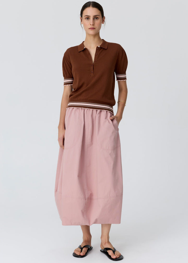 POL | Dahlia Knit Polo | Toffee/Pink