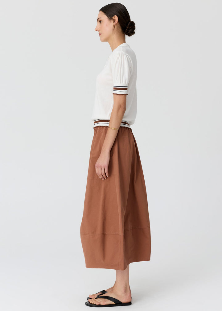 POL Clothing  | Dahlia Knit Polo | White/Toffee