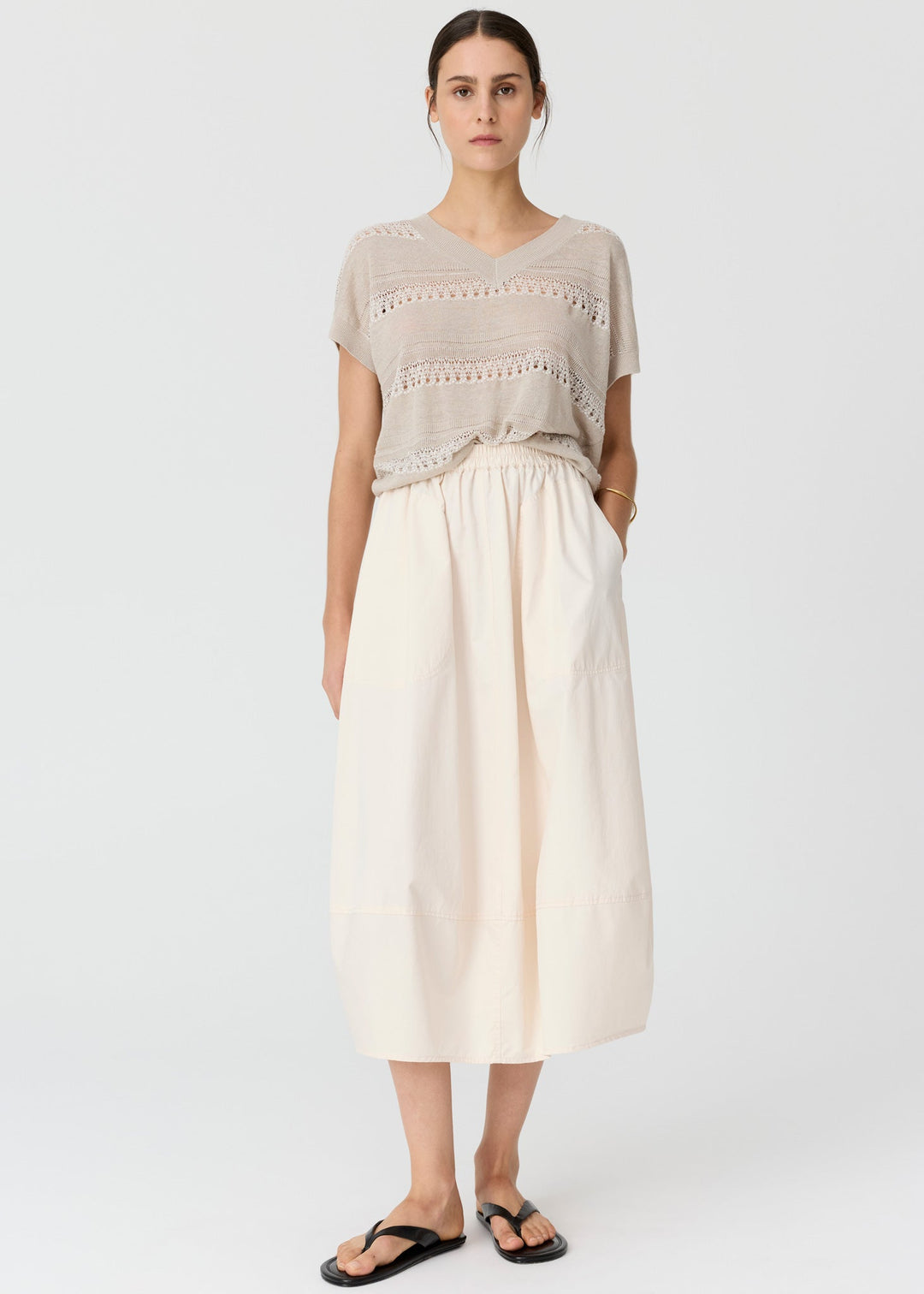 POL Clothing | Alma Bubble Skirt | Pebble