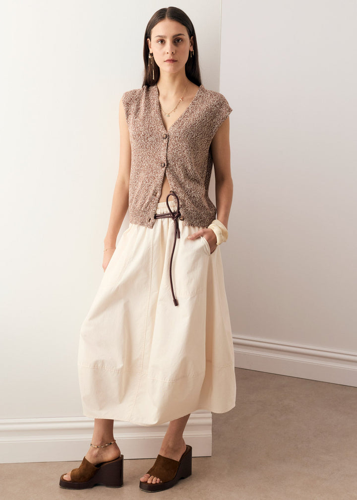 POL Clothing | Alma Bubble Skirt | Pebble