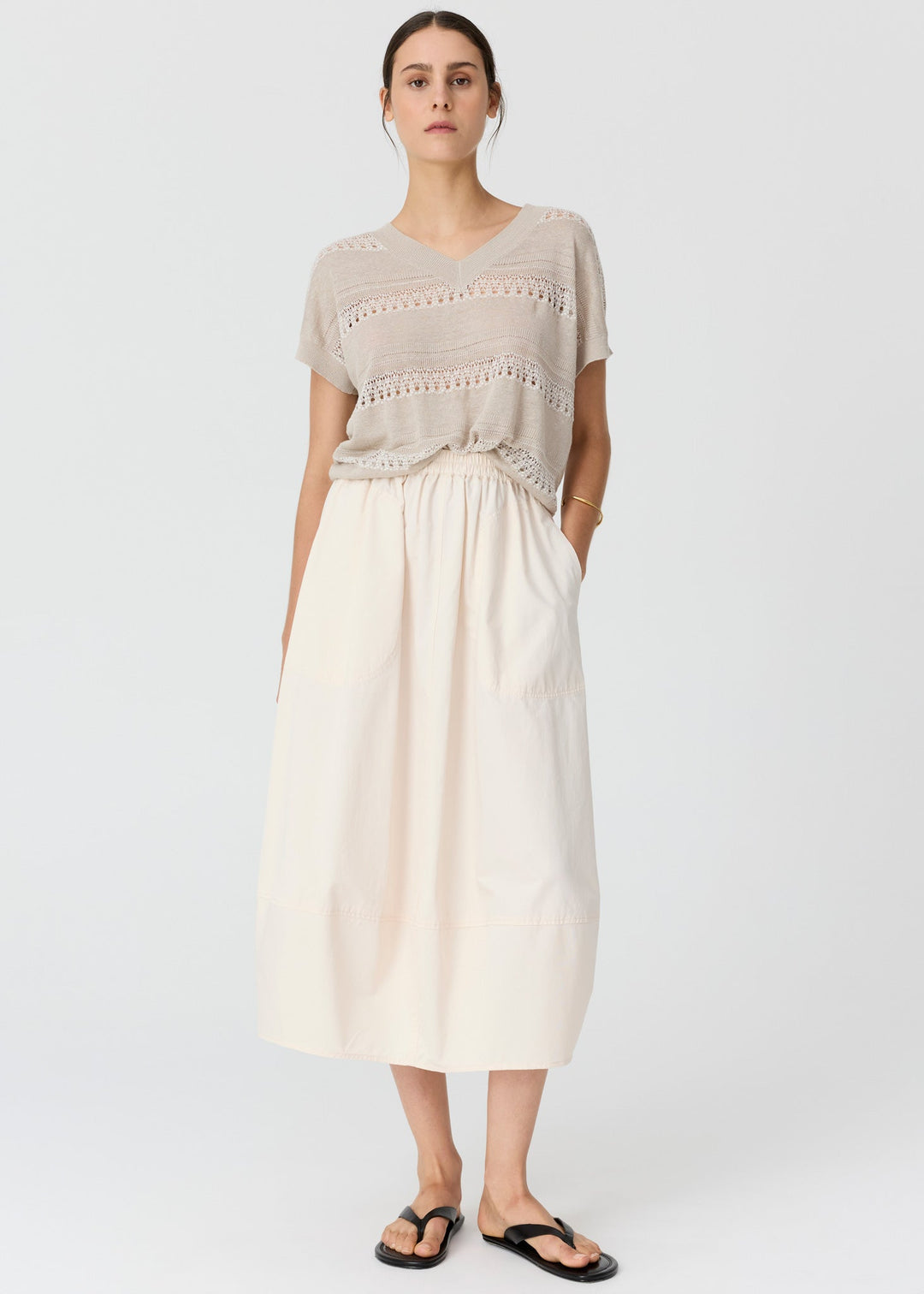POL Clothing | Alma Bubble Skirt | Pebble