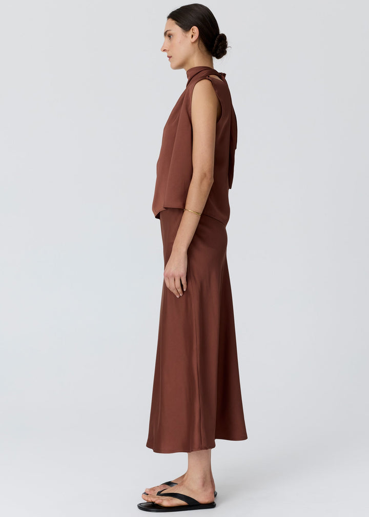 POL Clothing| Innes Bias Skirt | Toffee