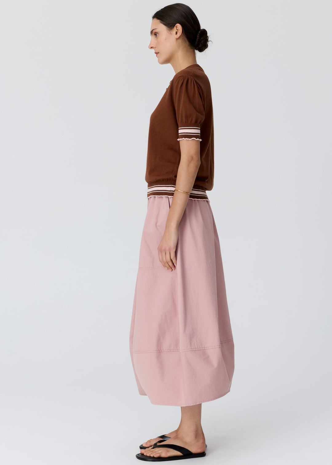 POL Clothing  | Dahlia Knit Polo | Toffee/Pink