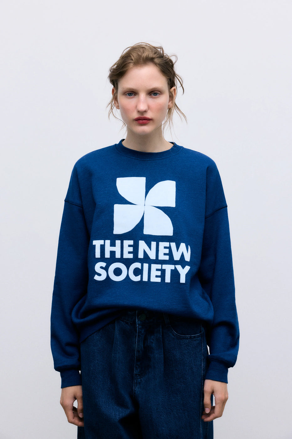 The New Society | TNS Logo Woman Sweatshirt I Ocean Indigo