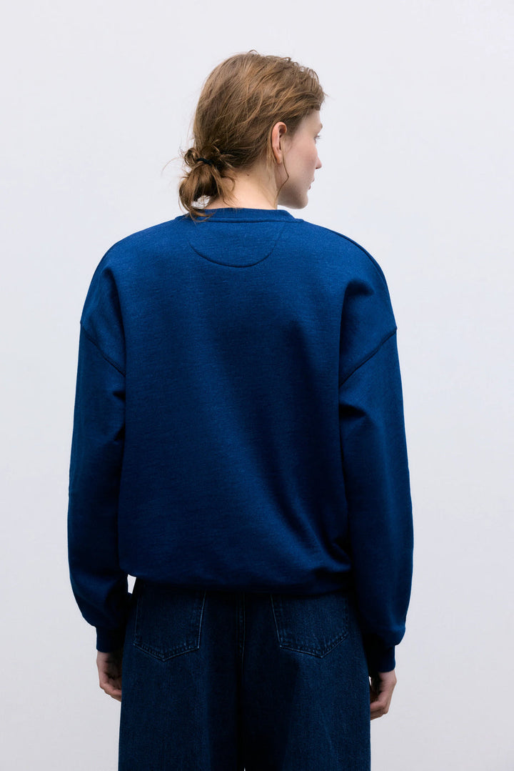 The New Society | TNS Logo Woman Sweatshirt I Ocean Indigo