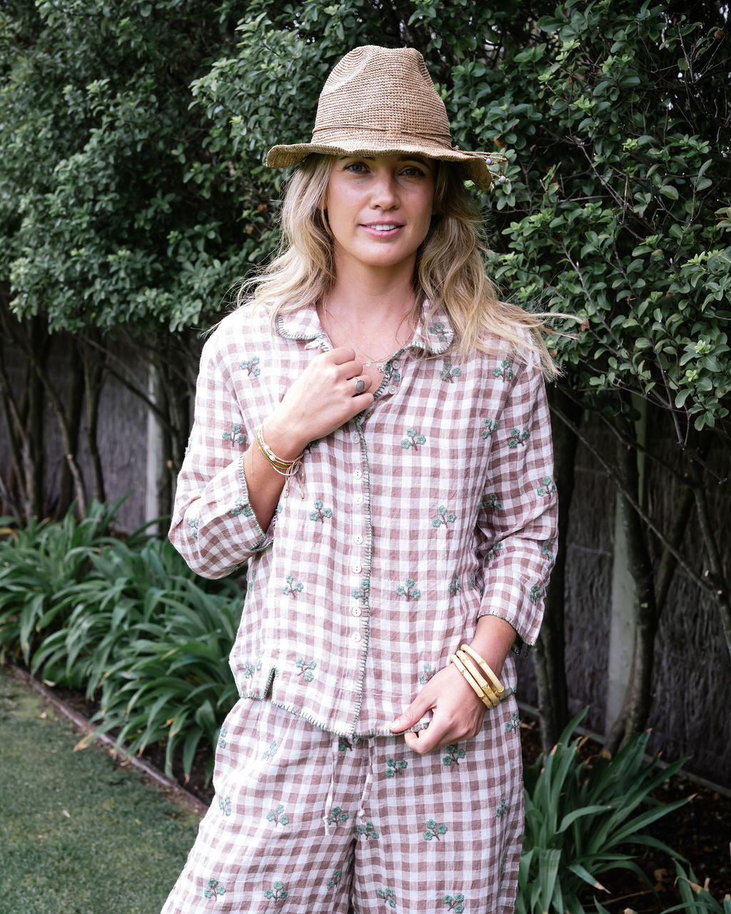 Mandalay Designs | Keaton Gingham Top - Coco