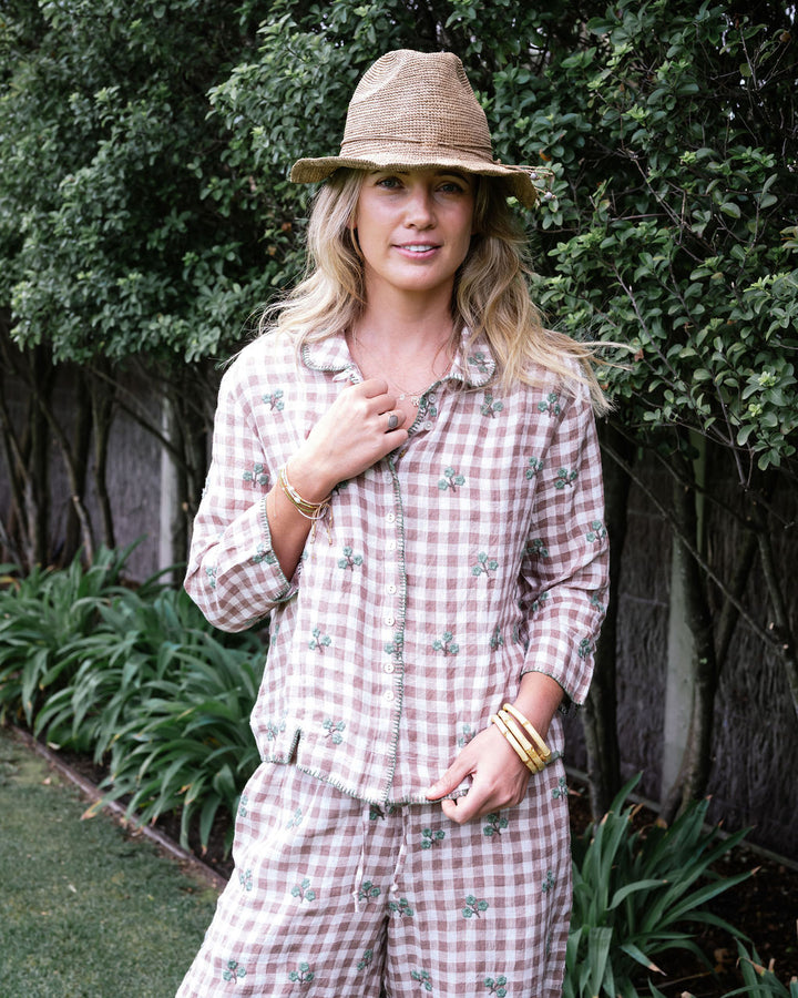 Mandalay Designs | Keaton Gingham Top - Coco