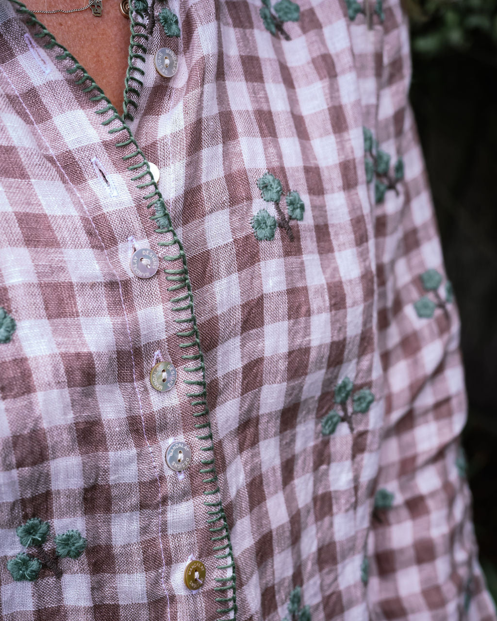 Mandalay Designs | Keaton Gingham Top - Coco