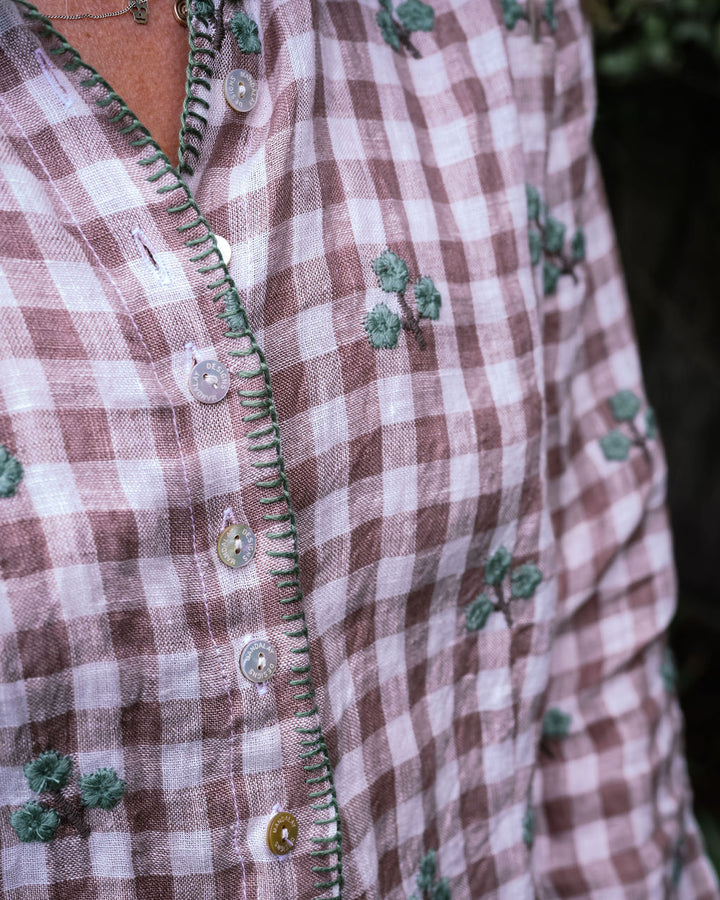 Mandalay Designs | Keaton Gingham Top - Coco