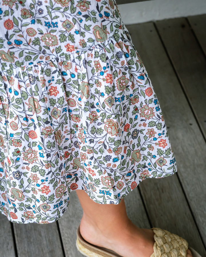 Mandalay Designs | Vintage Floral Skirt - White Multi