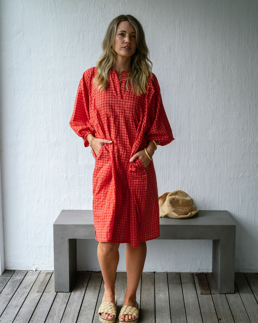 Mandalay Designs | Picnic Gingham Dress - Rose