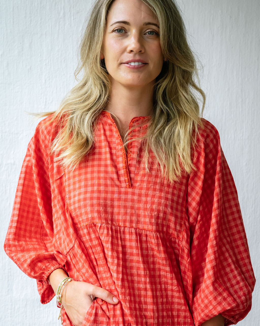 Mandalay Designs | Picnic Gingham Dress - Rose