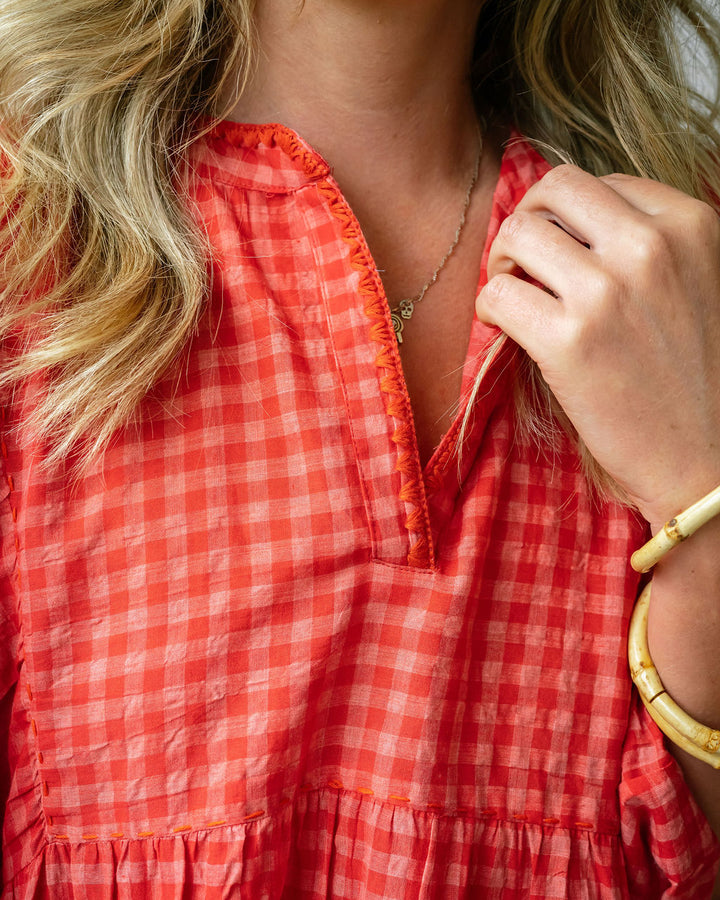 Mandalay Designs | Picnic Gingham Dress - Rose