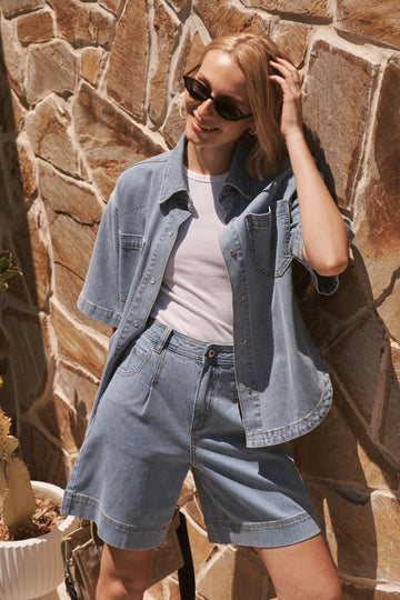 KIREINA | Bijou Short - Cord Light Blue
