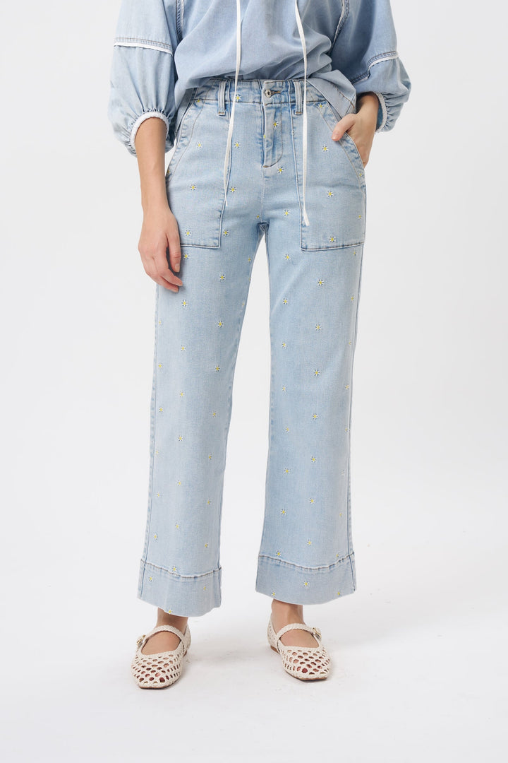 KIREINA | Celeste Pant | Daisy - Sky Blue