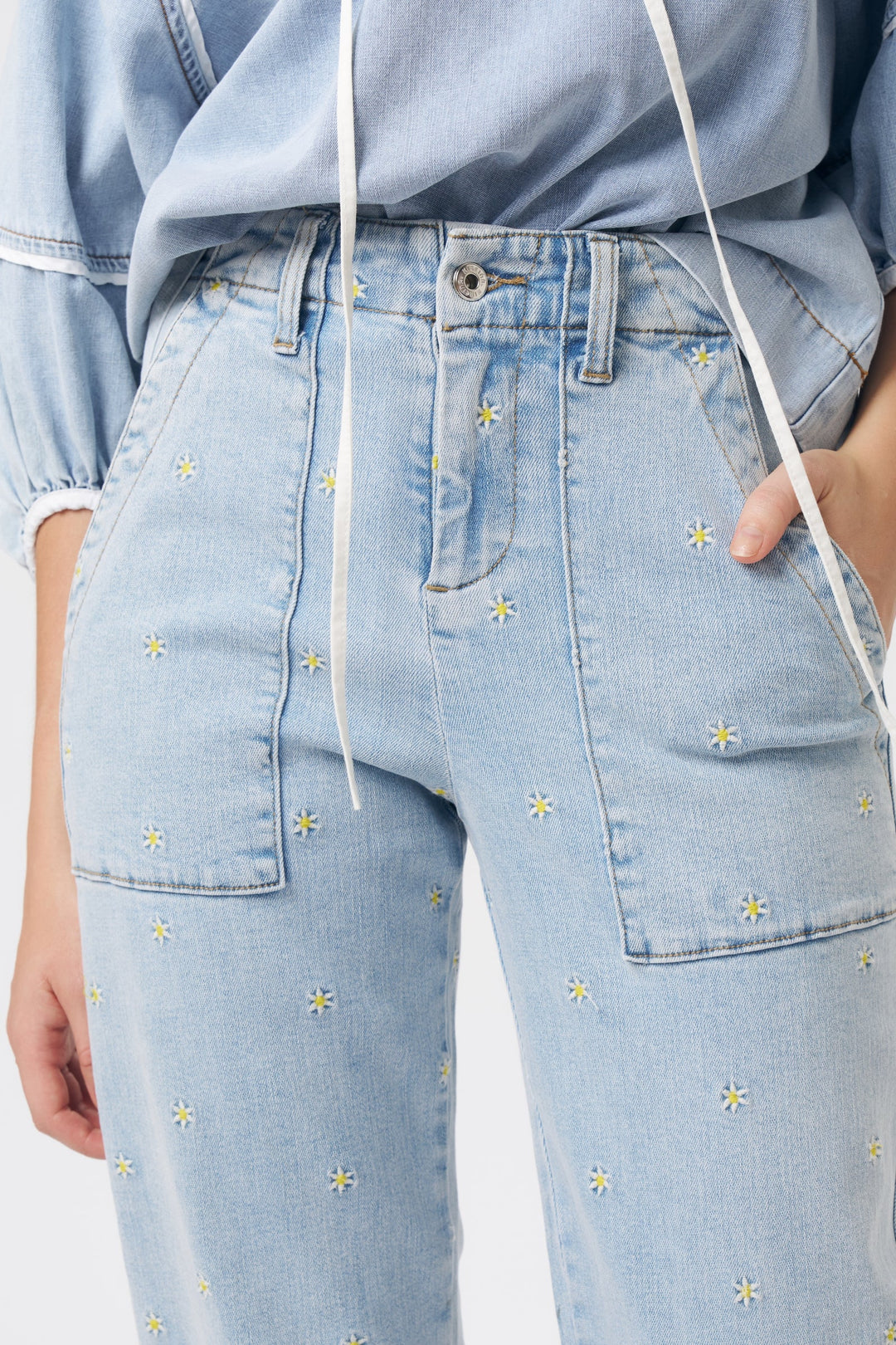 KIREINA | Celeste Pant | Daisy - Sky Blue