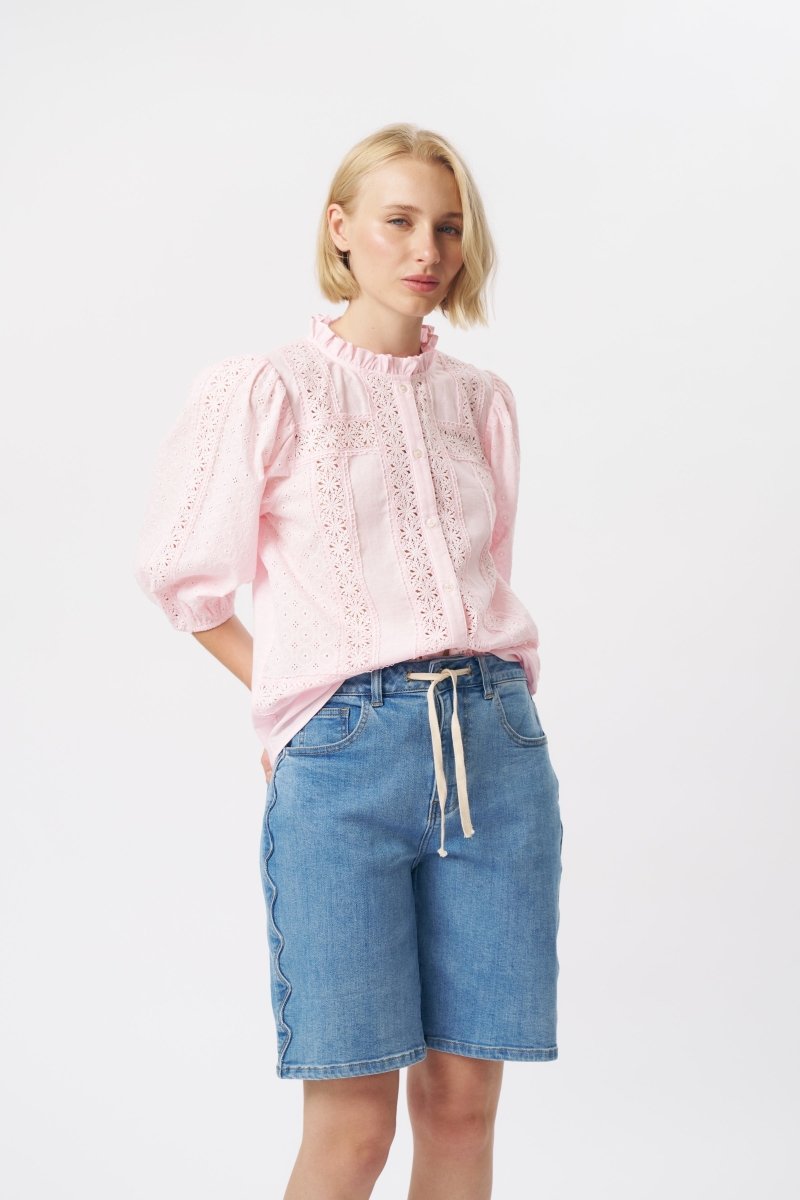 KIREINA | Bijou Short | Scallop Seam - 70s Blue