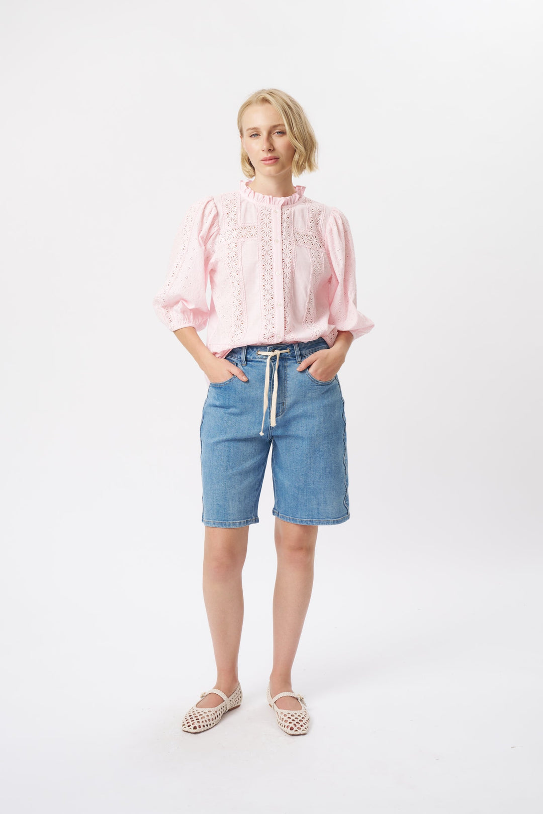 KIREINA | Bijou Short | Scallop Seam - 70s Blue