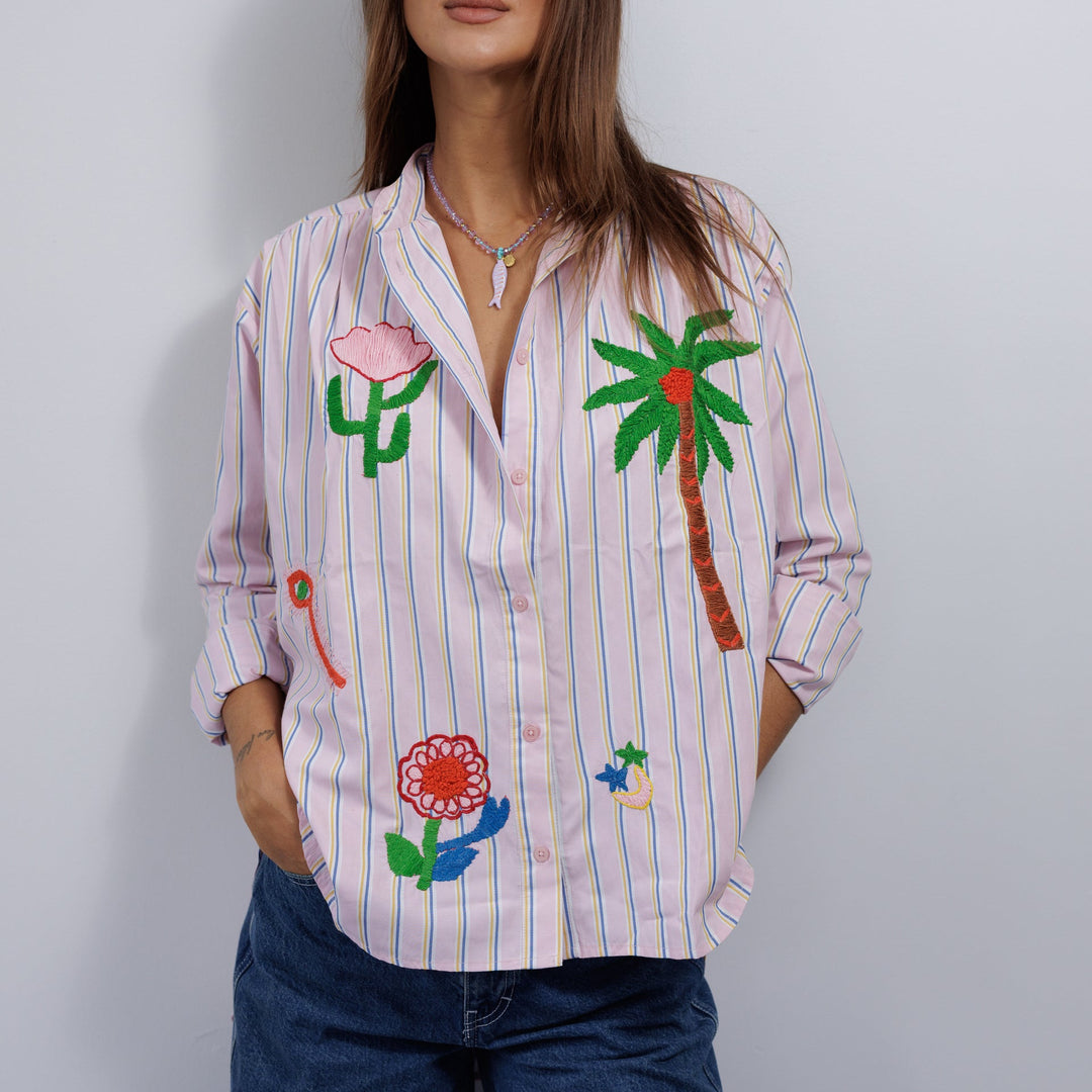 Zoda | Pure Cotton shirt - Pink stripe