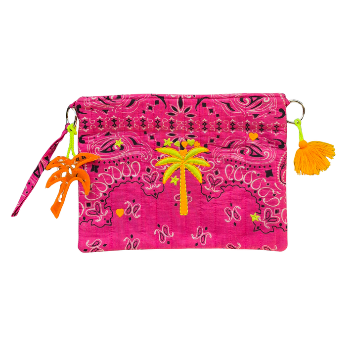 Bandana Palm Crossbody Bag — Hot Pink