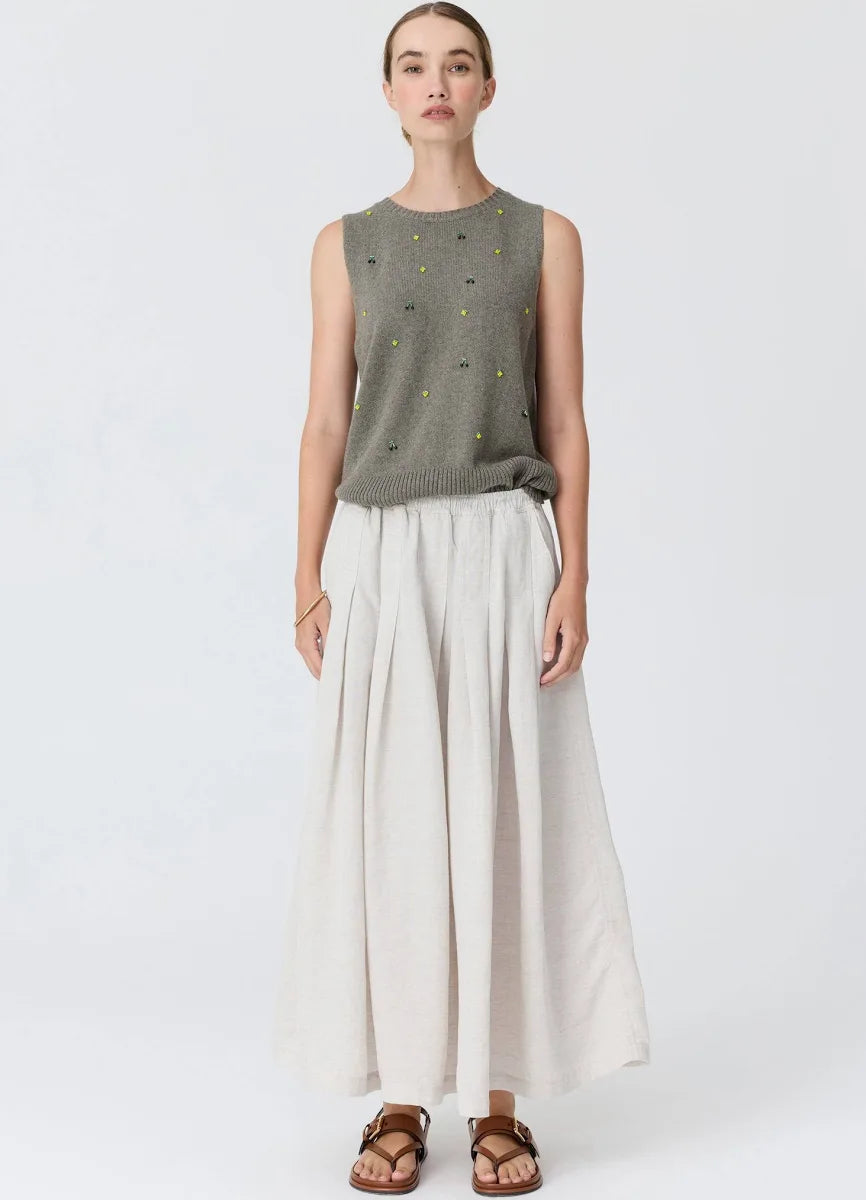 POL Clothing | Frankie Pleat Skirt | Natural