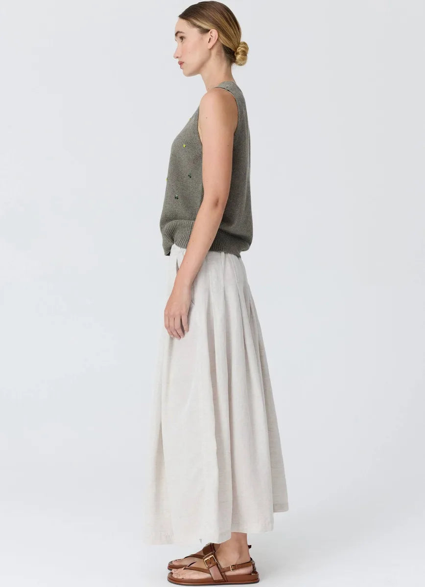 POL Clothing | Frankie Pleat Skirt | Natural