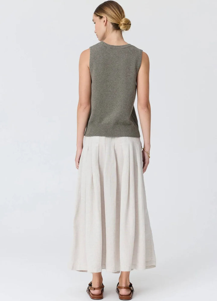 POL Clothing | Frankie Pleat Skirt | Natural