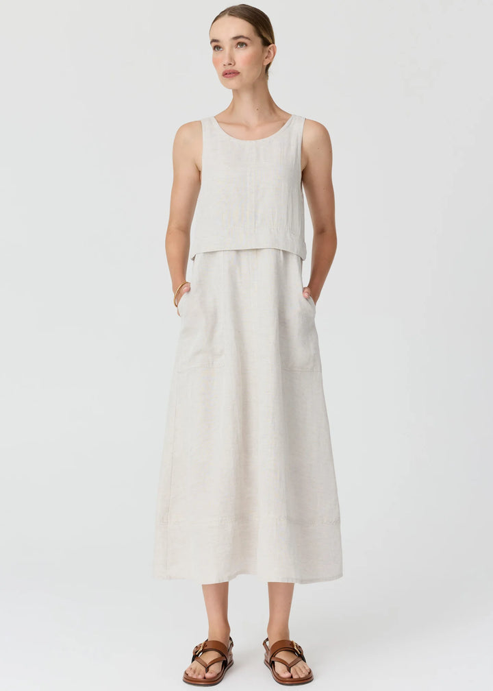 POL Clothing | Frankie Double Layer Dress | Natural