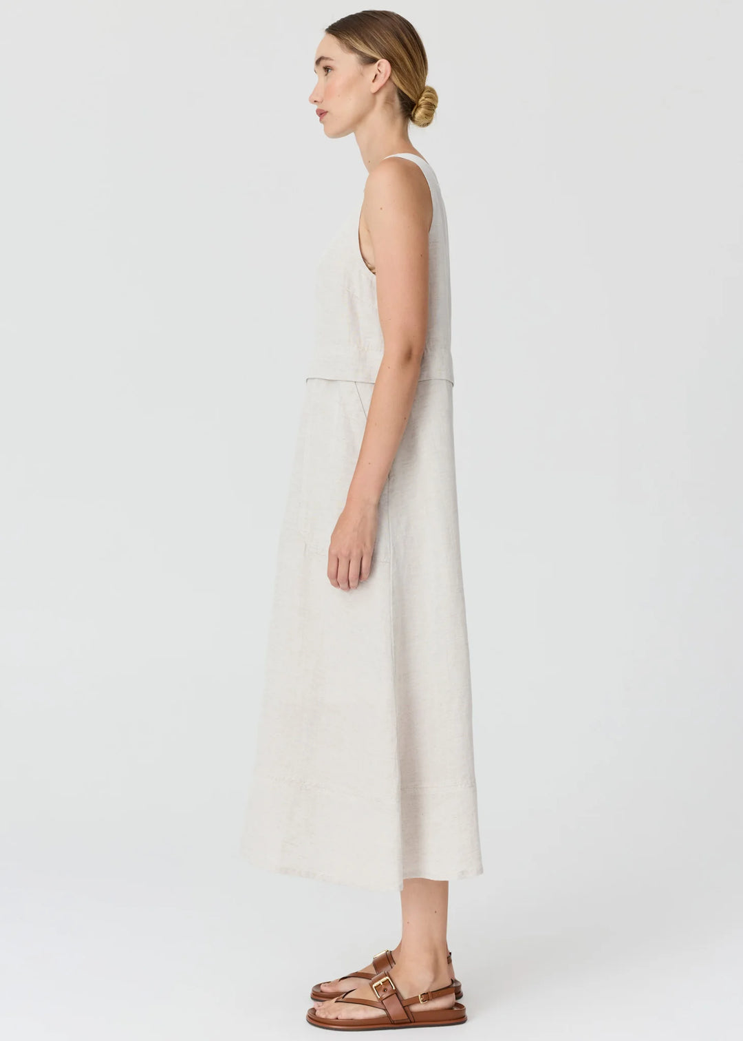 POL Clothing | Frankie Double Layer Dress | Natural