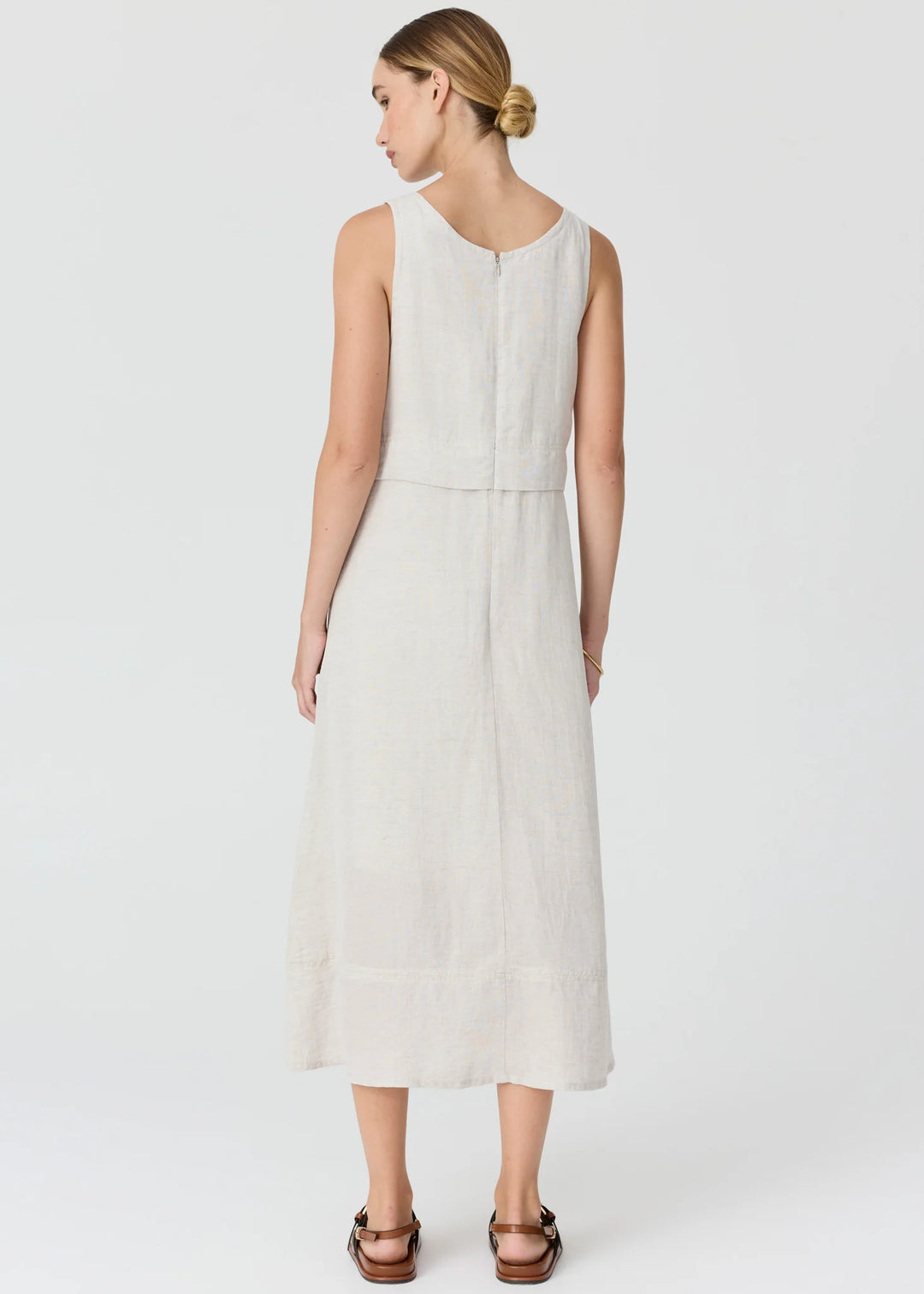 POL Clothing | Frankie Double Layer Dress | Natural