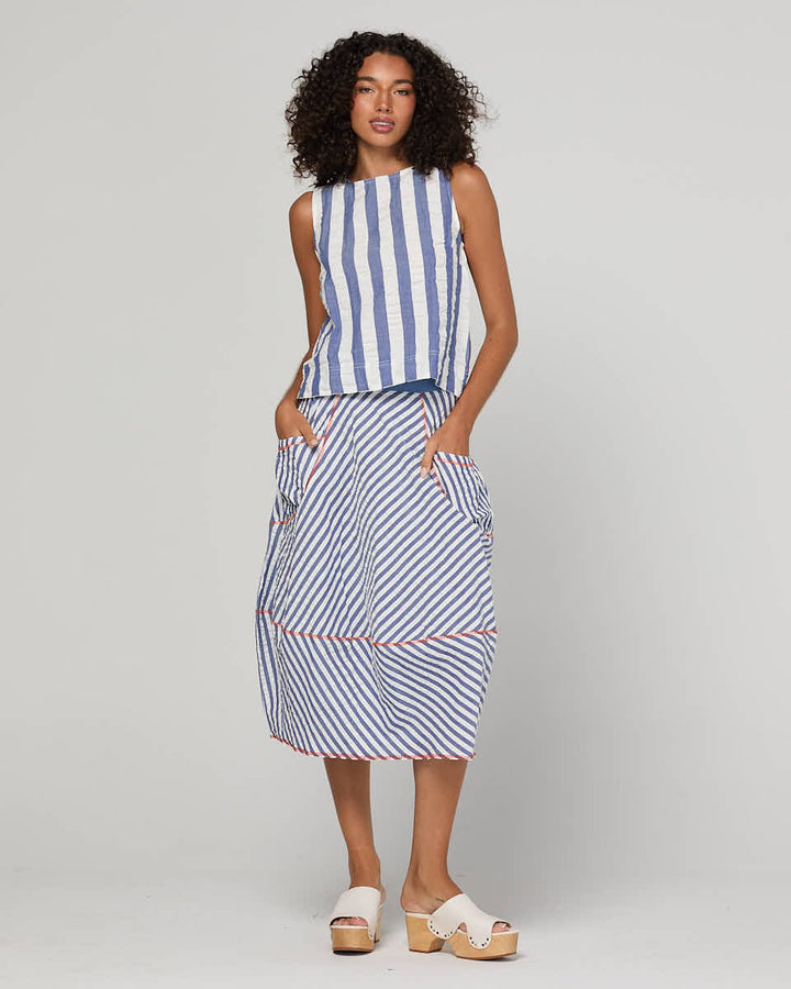 Boom Shankar | Guru Skirt - Ocean Stripe