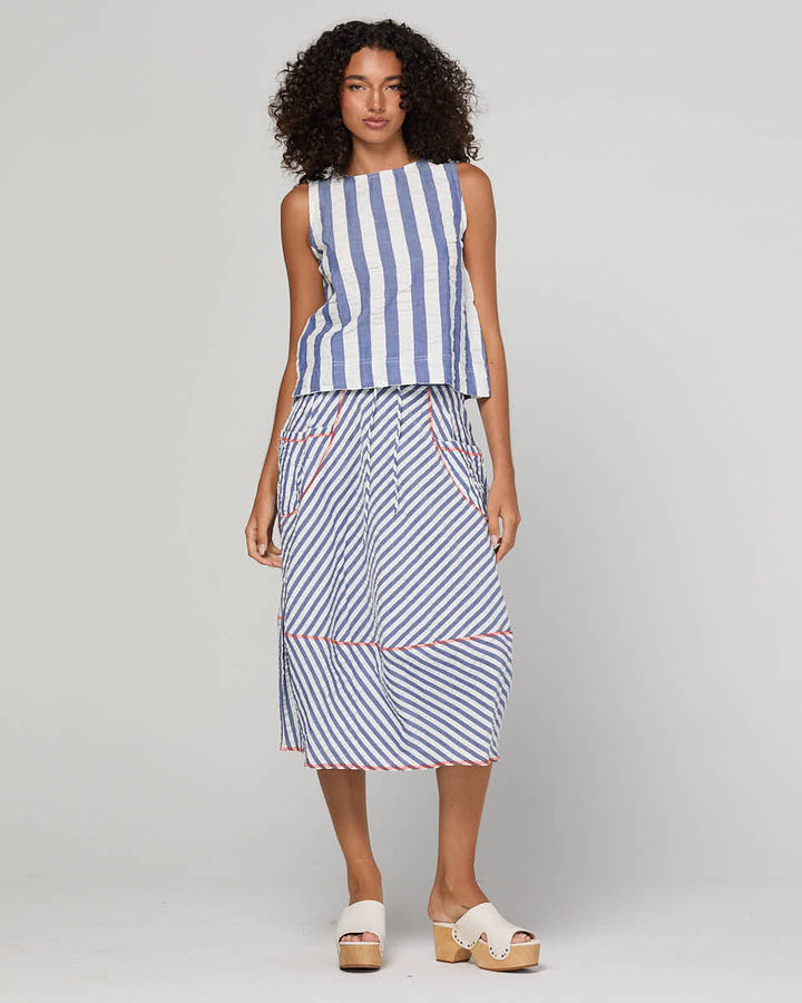 Boom Shankar | Guru Skirt - Ocean Stripe