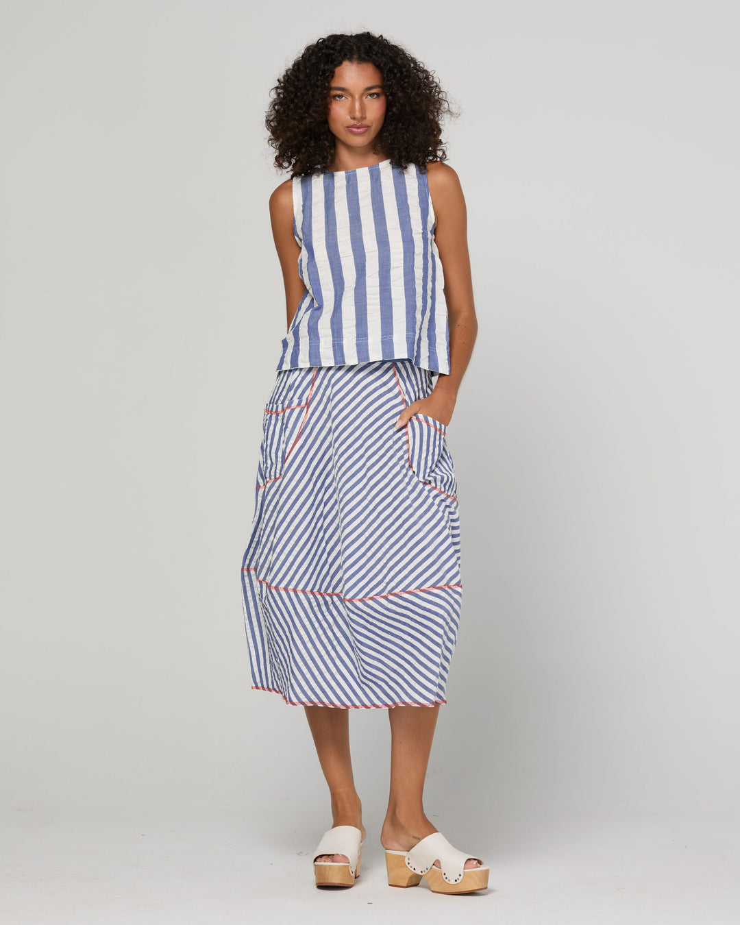 Boom Shankar | Guru Skirt - Ocean Stripe