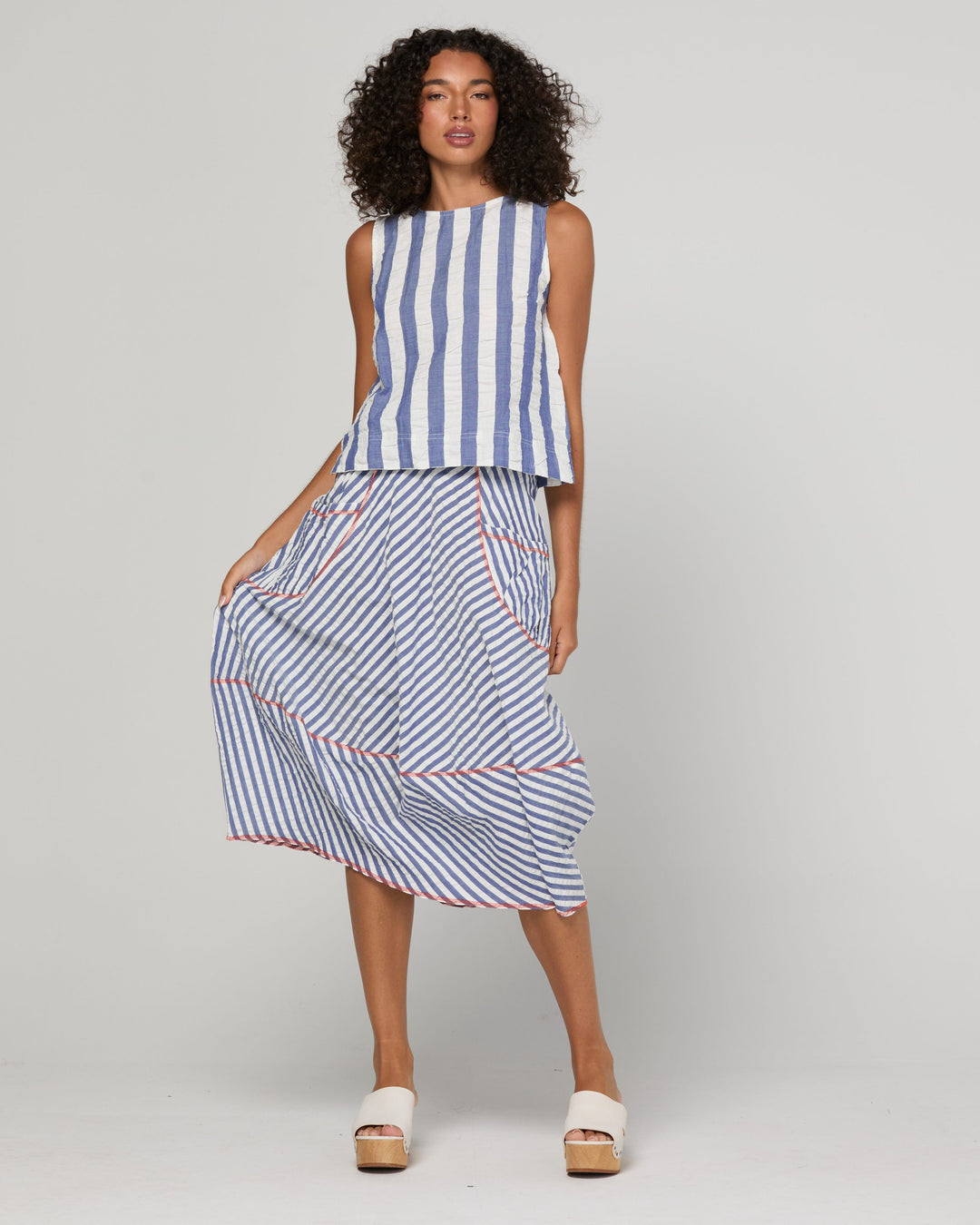 Boom Shankar | Guru Skirt - Ocean Stripe