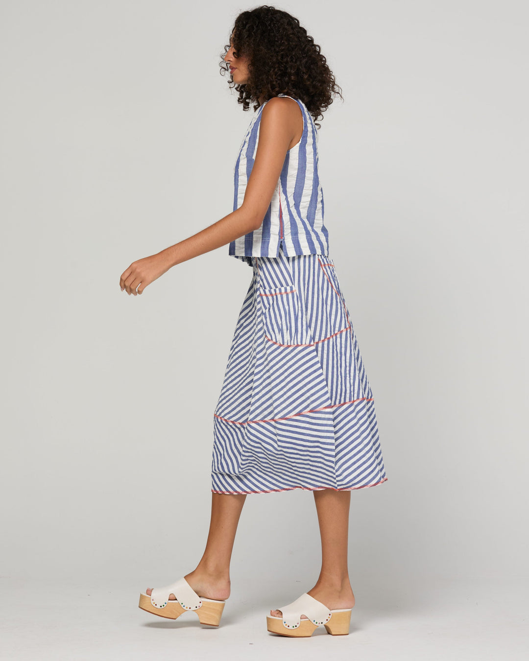 Boom Shankar | Guru Skirt - Ocean Stripe