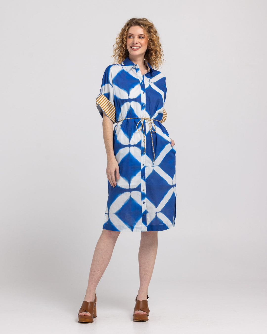 Boom Shankar | Maui Shirt Dress - Block Print