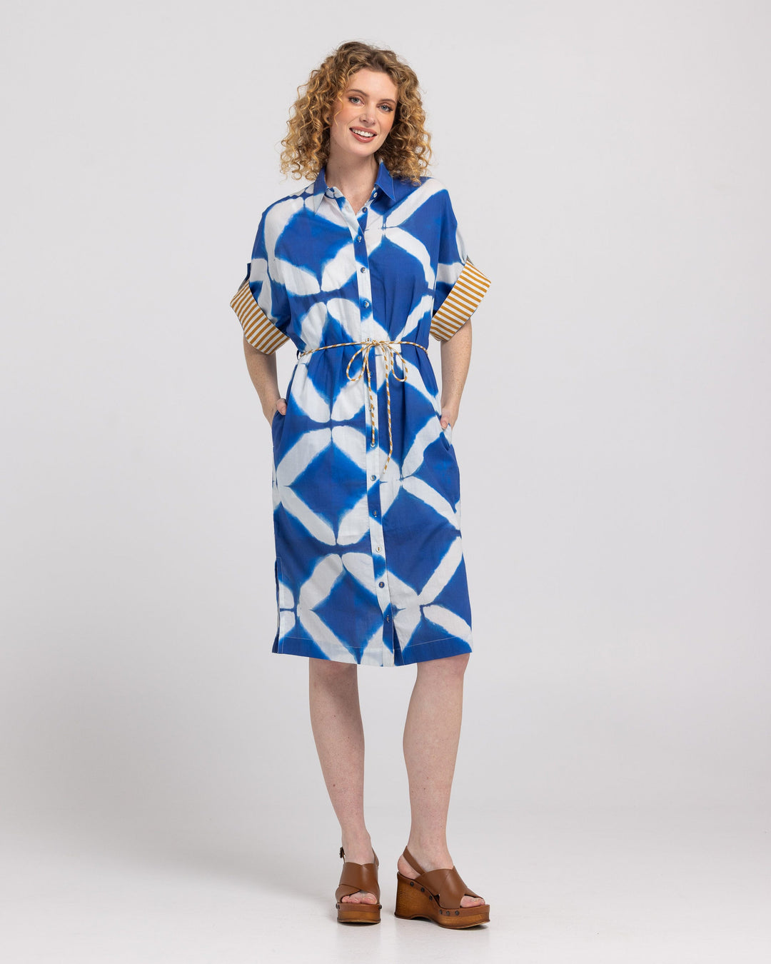 Boom Shankar | Maui Shirt Dress - Block Print
