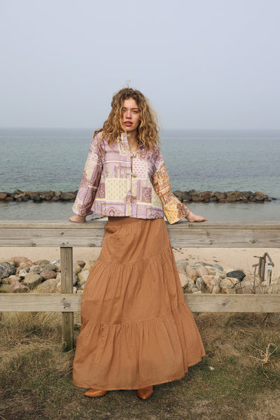 Lollys Laundry I Diamond Maxi Skirt I 58 Camel