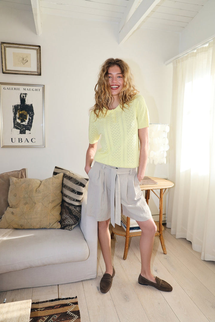 Lollys Laundry I Alaia Polo Knit I 96 Neon Yellow