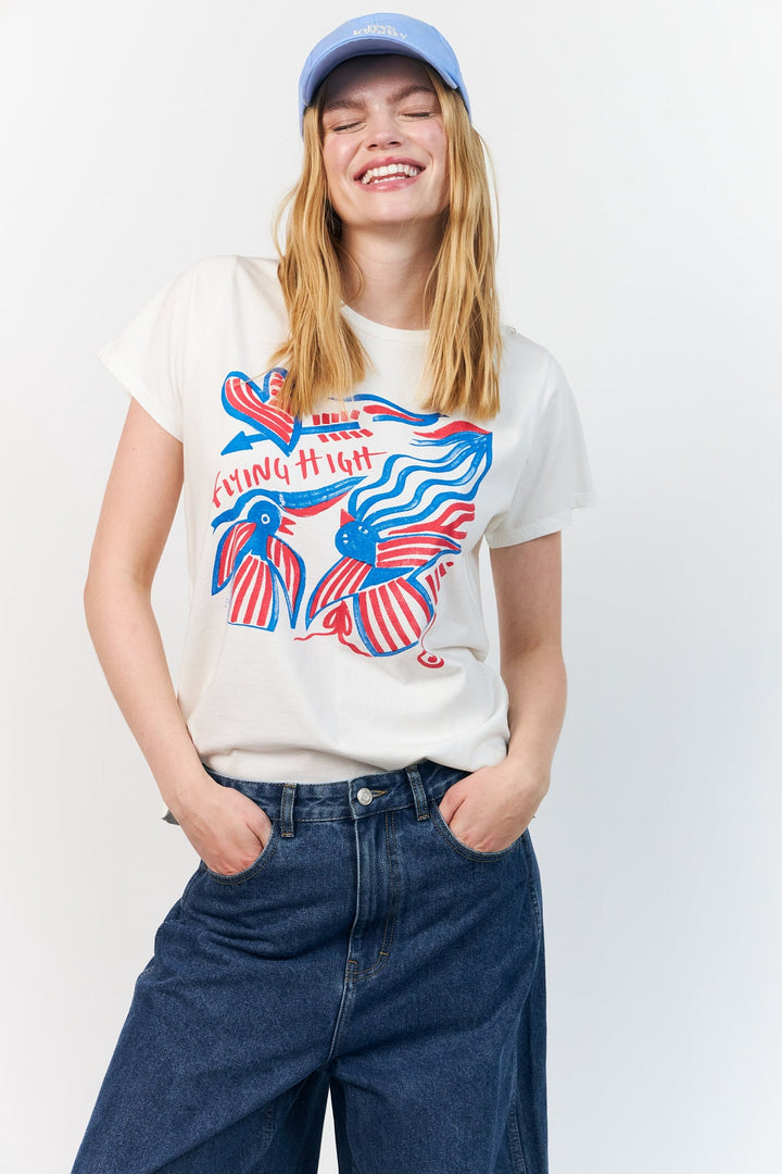 Lollys Laundry I Roma Flying High Tee I 01 White