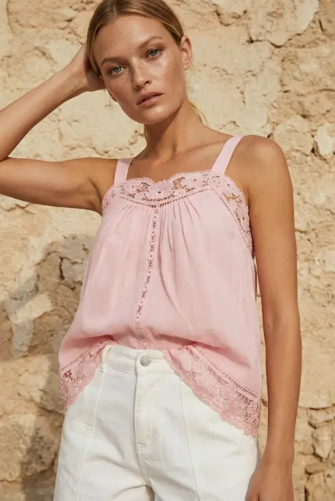 Lola | Lido Lace Top - Pink