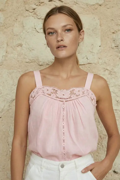 Lola | Lido Lace Top - Pink