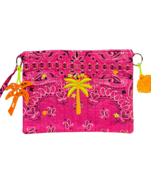 Palm Paradise Bandana Pouch - hot Pink - Dutch Hideout