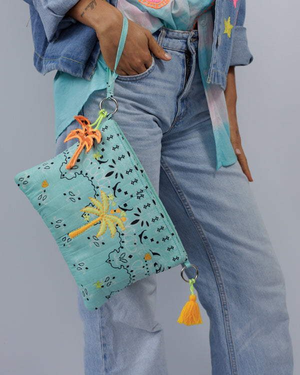 Palm Paradise Bandana Pouch - Aqua - Dutch Hideout