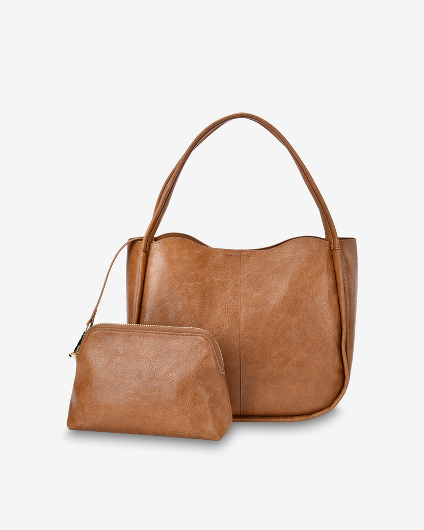 Elms + King | Capri Tote | Tan Pebble